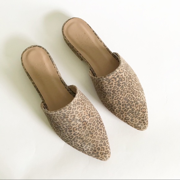NEW Able Local + Global Marlene Leopard Suede Mules Slides Shoes Autumn - Picture 4 of 10